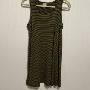 Mossimo dark green and black striped cotton dress; women’s medium